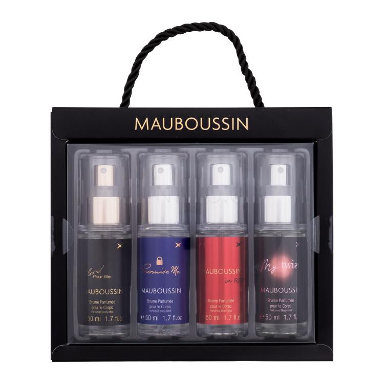 Mauboussin Mauboussin Collection Dárková kazeta tělový závoj Elixir Pour Elle 50 ml + tělový závoj Promise Me 50 ml + tělový závoj Mauboussin In Red 50 ml + tělový závoj Mauboussin My Twist 50 ml