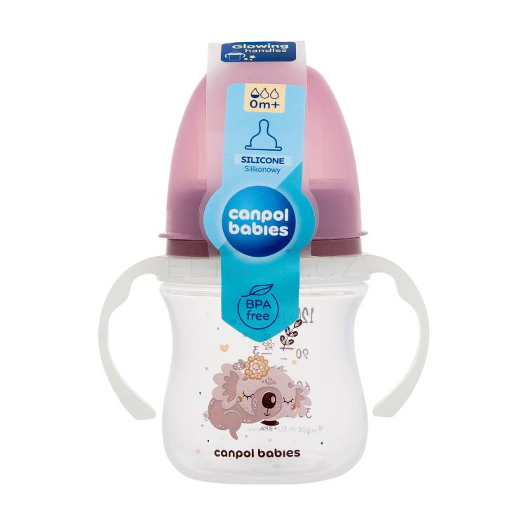Canpol babies Sleepy Koala Easy Start Anti-Colic Bottle Pink 0m+ Kojenecká lahev pro děti 120 ml