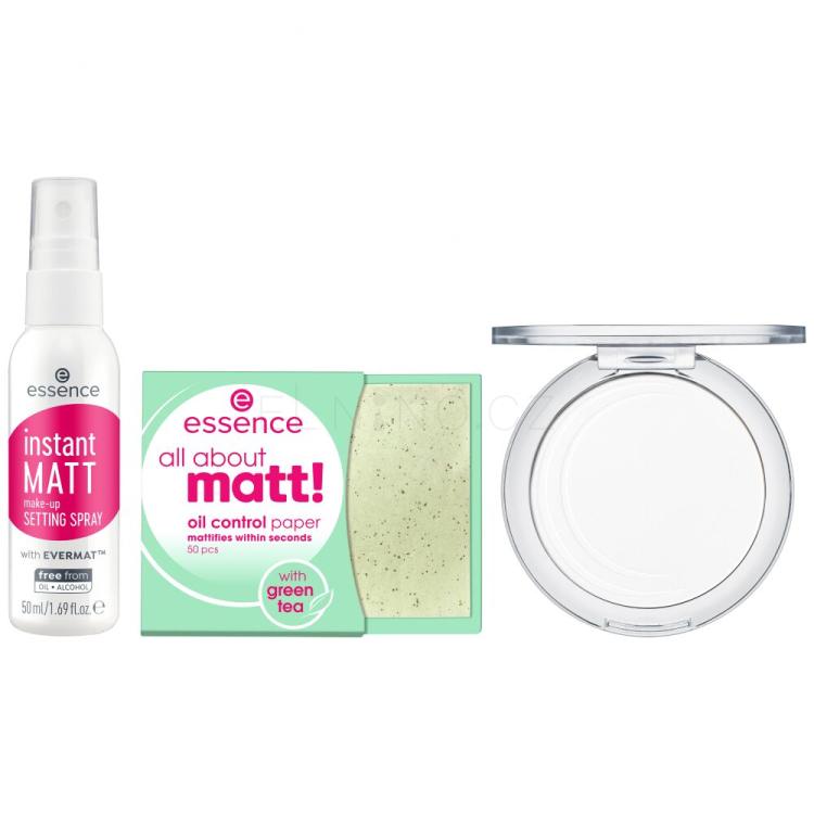 Essence All About Matt! Face Set Dárková kazeta fixační kompaktní pudr