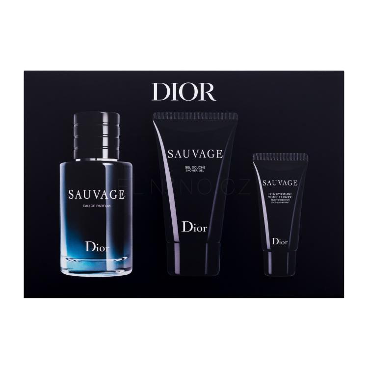 Christian Dior Sauvage Dárková kazeta parfémovaná voda 60 ml + sprchový gel 50 ml + hydratační krém na obličej a vousy 20ml
