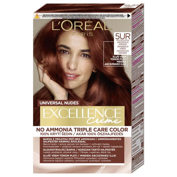 L&#039;Oréal Paris Excellence Creme Triple Protection Barva na vlasy pro ženy 48 ml Odstín 5UR Universal Red