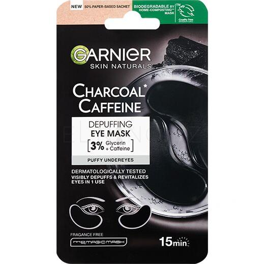 Garnier Skin Naturals Charcoal Caffeine Depuffing Eye Mask Maska na oči pro ženy 5 g