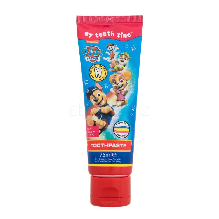 Nickelodeon Paw Patrol Toothpaste Bubblegum Zubní pasta pro děti 75 ml