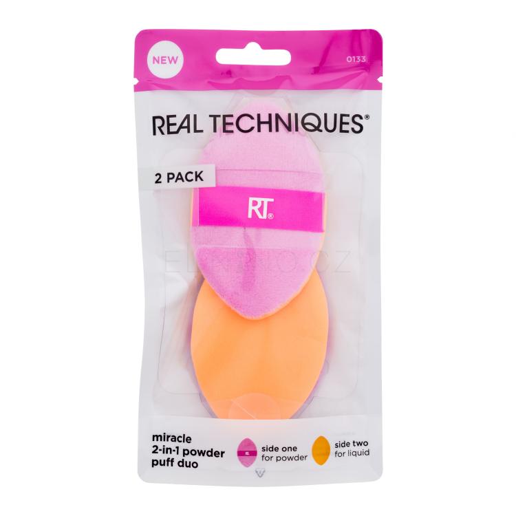 Real Techniques Miracle 2-In-1 Powder Puff Duo Aplikátor pro ženy 2 ks