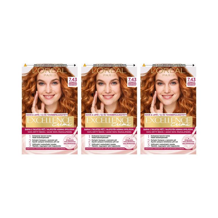 Set Barva na vlasy L&#039;Oréal Paris Excellence Creme Triple Protection