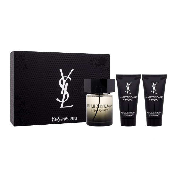 Yves Saint Laurent La Nuit De L&#039;Homme Dárková kazeta toaletní voda 100 ml + sprchový gel 2 x 50 ml