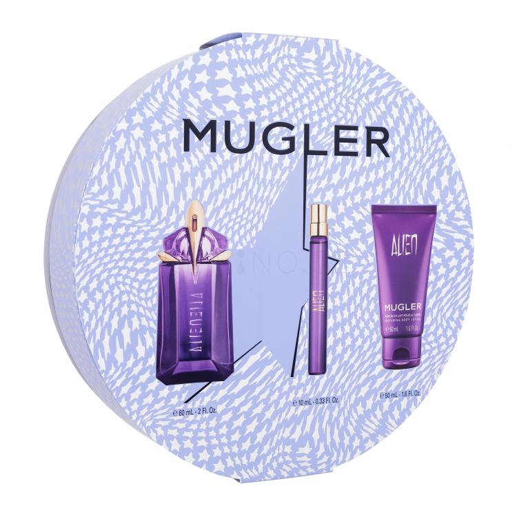 Mugler Alien Dárková kazeta parfémovaná voda 60 ml + tělové mléko 50 ml + parfémovaná voda 10 ml