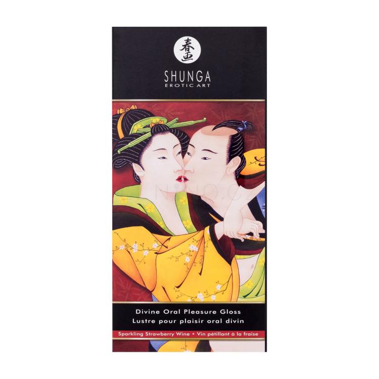Shunga Divine Oral Pleasure Gloss Sparkling Strawberry Wine Erotická kosmetika pro ženy 10 ml