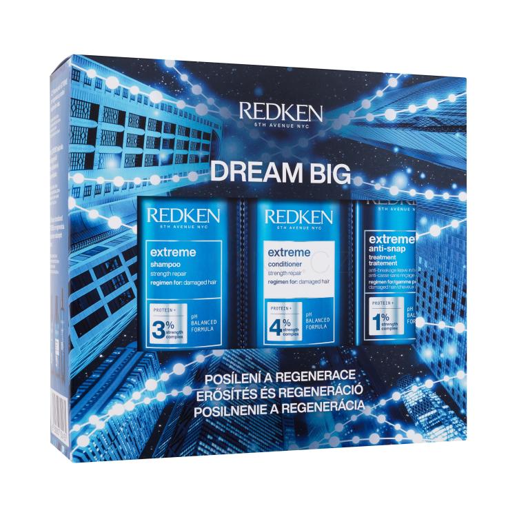 Redken Extreme Dream Big Dárková kazeta šampon Extreme 300 ml + kondicionér Extreme 300 ml + vlasová péče Extreme Anti-Snap Treatment 250 ml