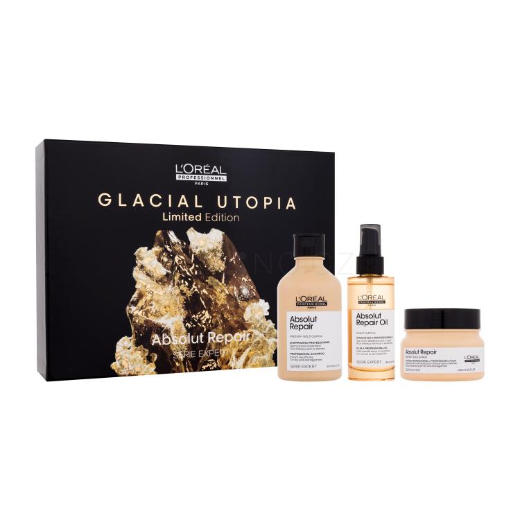 L'Oréal Professionnel Absolut Repair Glacial Utopia Limited Edition Dárková kazeta šampon Absolut Repair 300 ml + maska na vlasy Absolut Repair 250 ml + olej na vlasy Absolut Repair Oil 90 ml