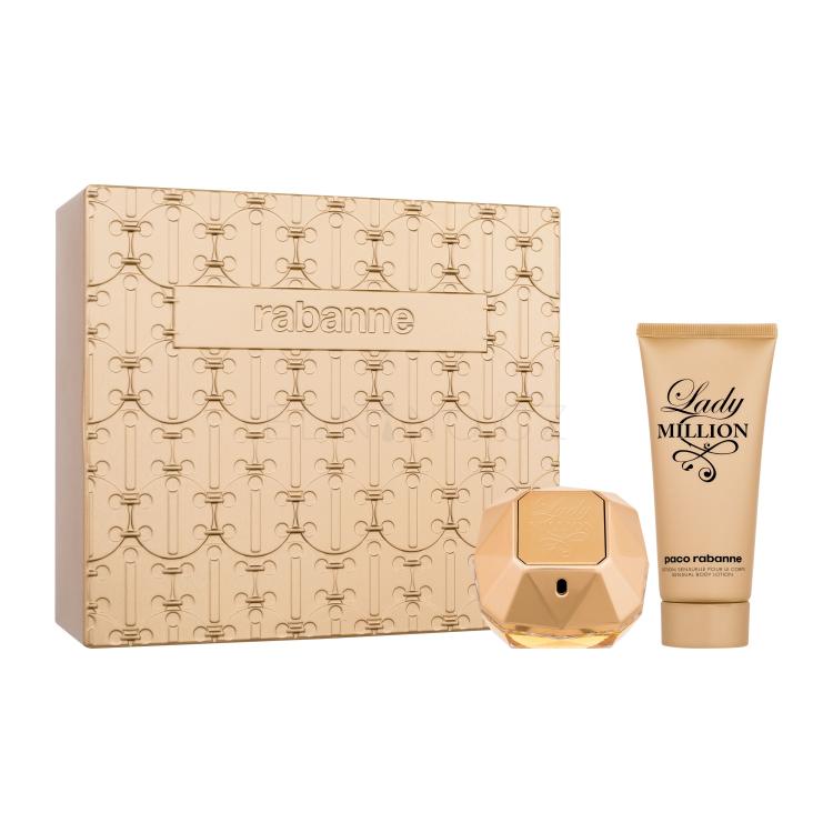 Paco Rabanne Lady Million SET1 Dárková kazeta parfémovaná voda 80 ml + tělové mléko 100 ml + plechová dóza
