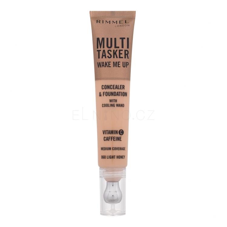 Rimmel London Multi Tasker Wake Me Up Concealer &amp; Foundation Korektor pro ženy 20 ml Odstín 060 Light Honey