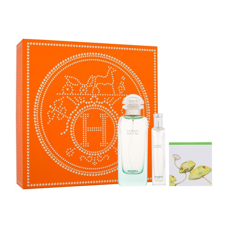 Hermes Un Jardin Sur Le Nil Dárková kazeta toaletní voda 100 ml + toaletní voda 15 ml + parfémované tuhé mýdlo 50 g