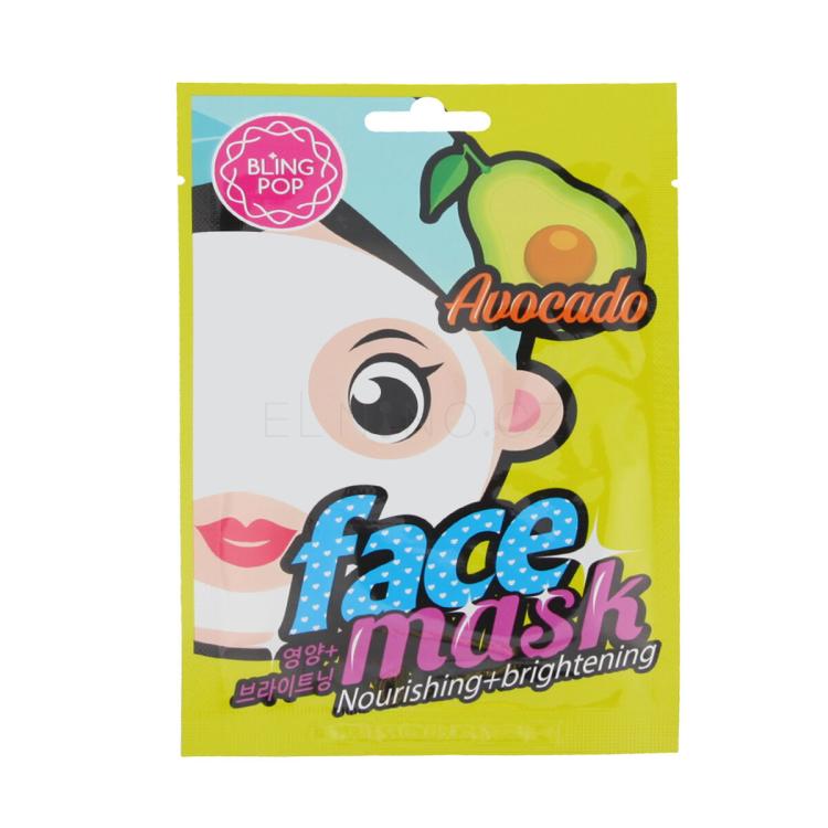 Bling Pop Face Mask Avocado Nourishing + Brightening Pleťová maska 20 ml