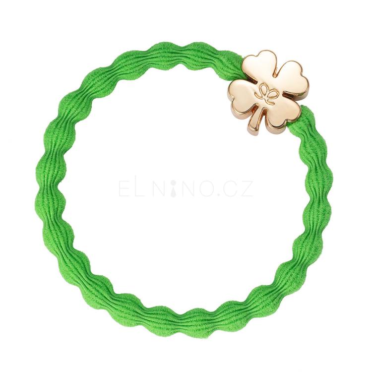 By Eloise London Gold Clover Leaf Gumička na vlasy pro ženy 1 ks Odstín Apple Green