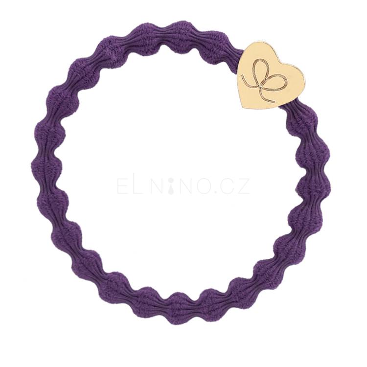 By Eloise London Gold Heart Gumička na vlasy pro ženy 1 ks Odstín Purple
