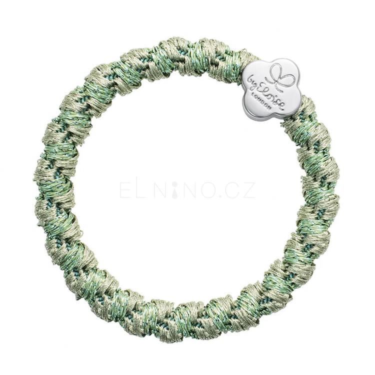By Eloise London Woven Silver Quatrefoil Gumička na vlasy pro ženy 1 ks Odstín Pistachio