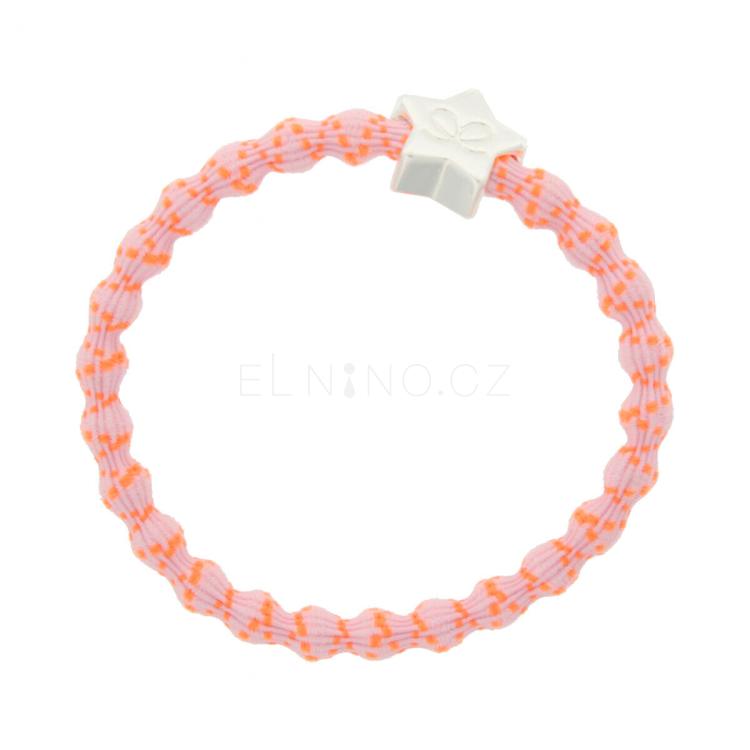 By Eloise London Silver Star Gumička na vlasy pro ženy 1 ks Odstín Orange on Pink