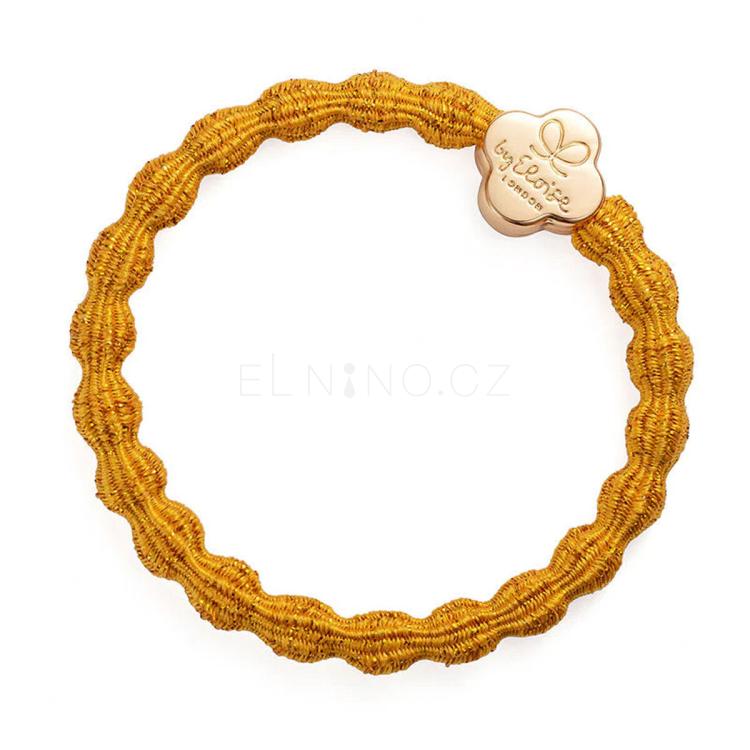 By Eloise London Metallic Gold Quatrefoil Gumička na vlasy pro ženy 1 ks Odstín Turmeric Yellow