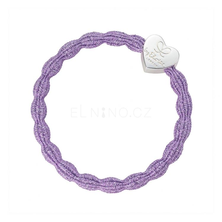 By Eloise London Metallic Silver Heart Gumička na vlasy pro ženy 1 ks Odstín Lilac