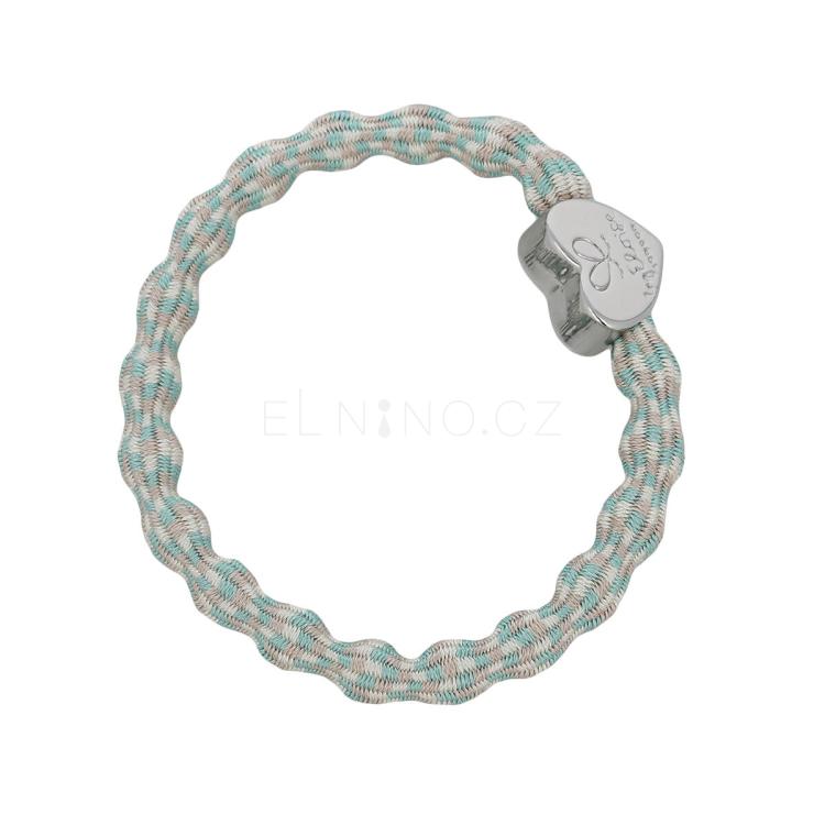 By Eloise London Metallic Silver Heart Gumička na vlasy pro ženy 1 ks Odstín Maldives