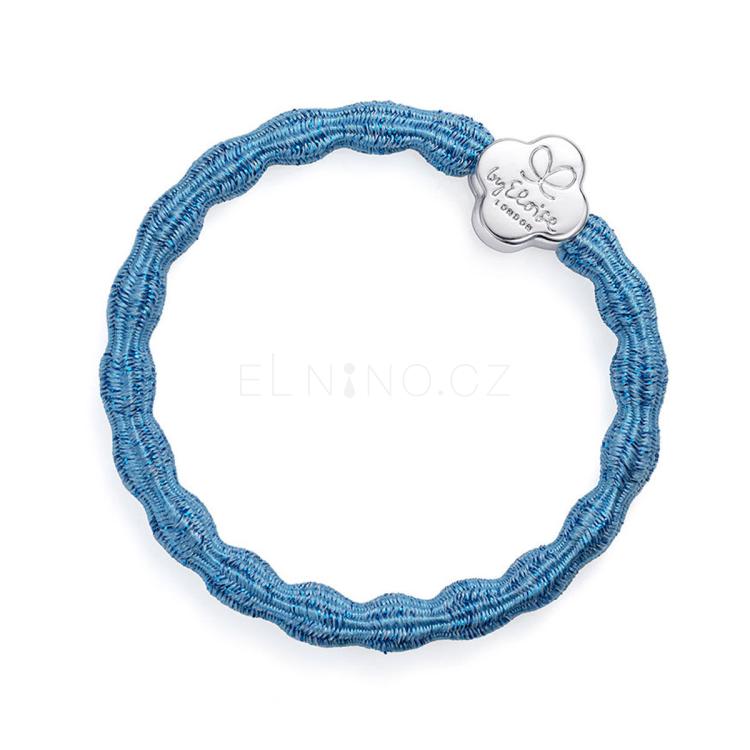 By Eloise London Metallic Silver Quatrefoil Gumička na vlasy pro ženy 1 ks Odstín Sky Blue