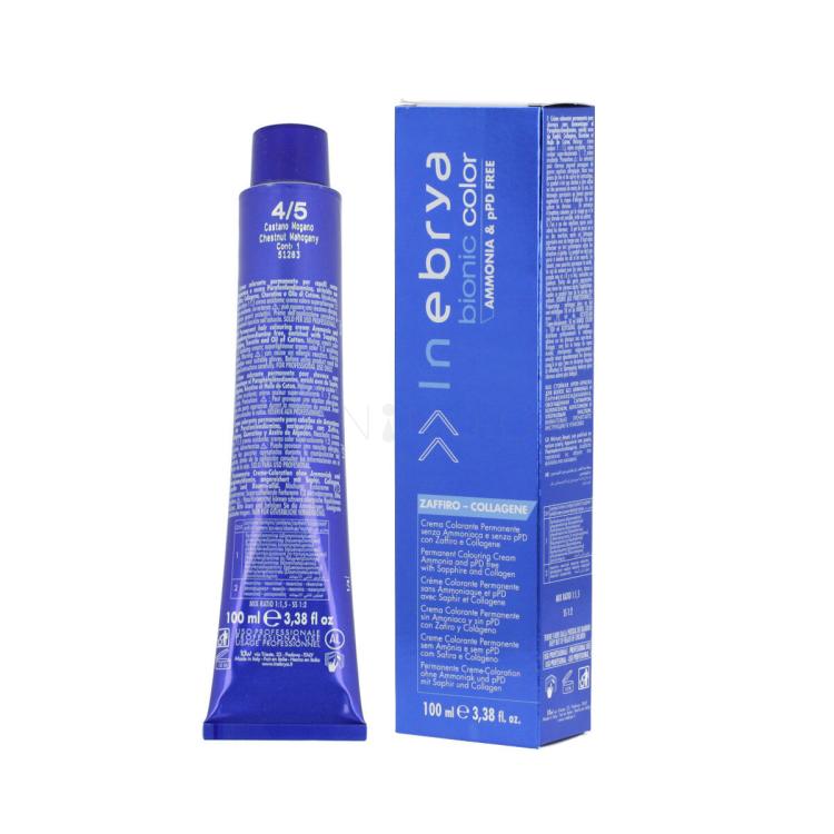 Inebrya Bionic Color Barva na vlasy 100 ml Odstín 4/5 Chestnut Mahogany