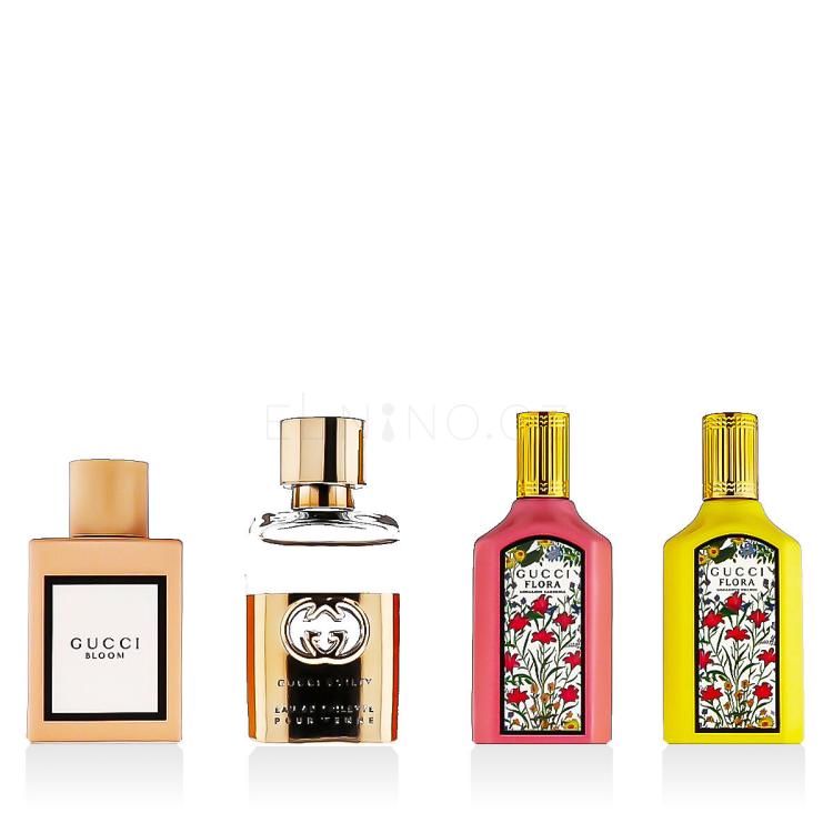 Gucci Mini Set Dárková kazeta parfémovaná voda Flora Gorgeous Orchid 5 ml + parfémovaná voda Flora Gorgeous Gardenia 5 ml + toaletní voda Guilty Pour Femme 5 ml + parfémovaná voda Bloom 5 ml