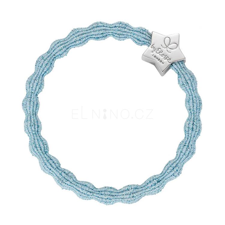 By Eloise London Metallic Silver Star Gumička na vlasy pro ženy 1 ks Odstín Light Blue
