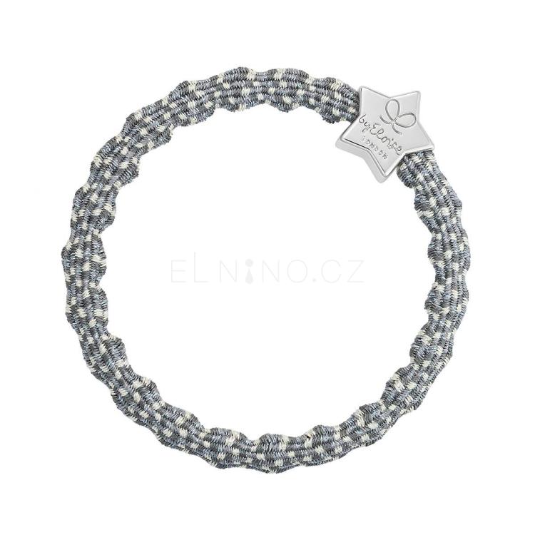 By Eloise London Metallic Silver Star Gumička na vlasy pro ženy 1 ks Odstín Ash