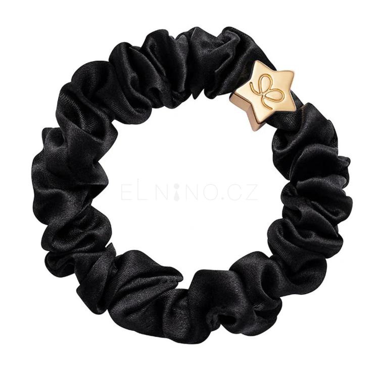 By Eloise London Silk Scrunchie Gold Star Gumička na vlasy pro ženy 1 ks Odstín Black