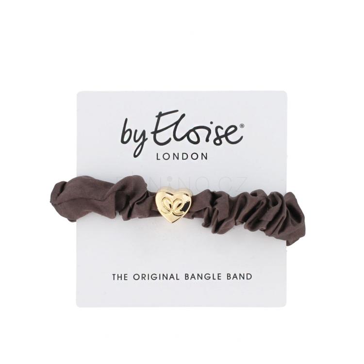 By Eloise London Silk Scrunchie Gold Heart Gumička na vlasy pro ženy 1 ks Odstín Mocha