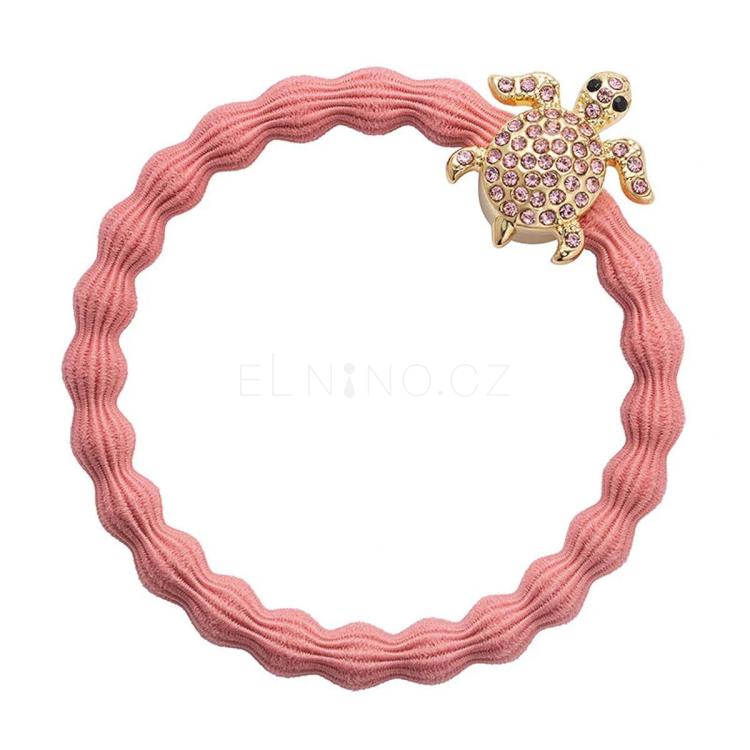 By Eloise London Bling Charms Gold Diamanté Turtle Gumička na vlasy pro ženy 1 ks Odstín Coral