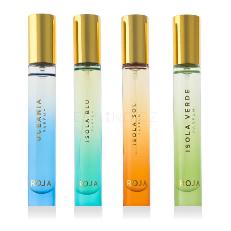 Roja Parfums Isola Travel Collection Dárková kazeta parfém Isola Verde 10 ml + parfém Isola Blu 10 ml + parfém Isola Sol 10 ml + parfém Oceania 10 ml