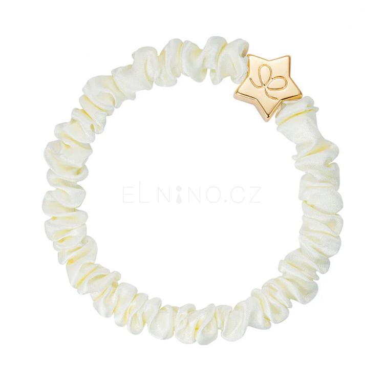 By Eloise London Skinny Silk Scrunchie Gold Star Gumička na vlasy pro ženy 1 ks Odstín Cream