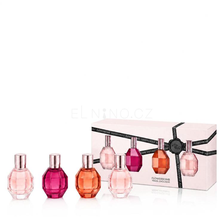 Viktor &amp; Rolf Flowerbomb Travel Exclusive Dárková kazeta parfémovaná voda Flowerbomb 2 x 7 ml + parfémovaná voda Flowerbomb Ruby Orchid 7 ml + parfémovaná voda Flowerbomb Tiger Lily 7 ml