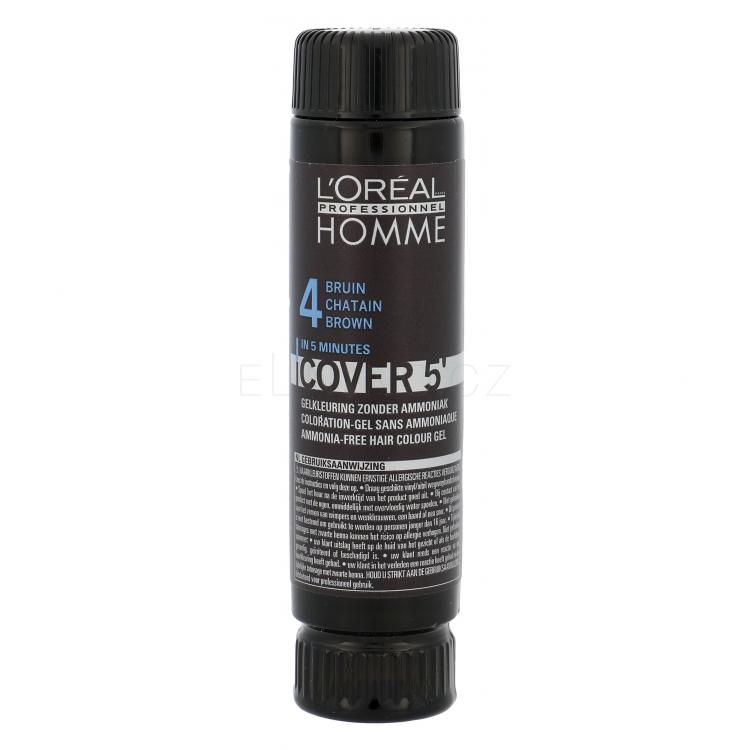 L&#039;Oréal Professionnel Homme Cover 5´ Barva na vlasy pro muže 3x50 ml Odstín 4 Medium Brown