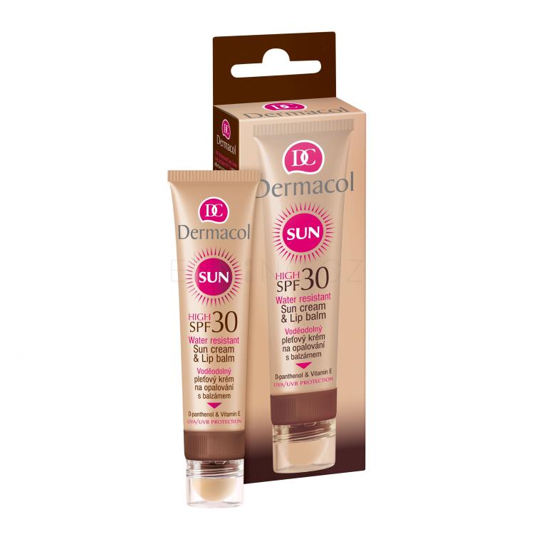 Dermacol Sun Cream &amp; Lip Balm SPF30 Opalovací přípravek na obličej pro ženy 30 ml
