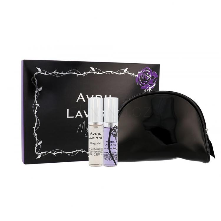 Avril Lavigne Mini Set Dárková kazeta edp Black Star 10 ml + edp Forbidden Rose 10 ml + kosmetická taška