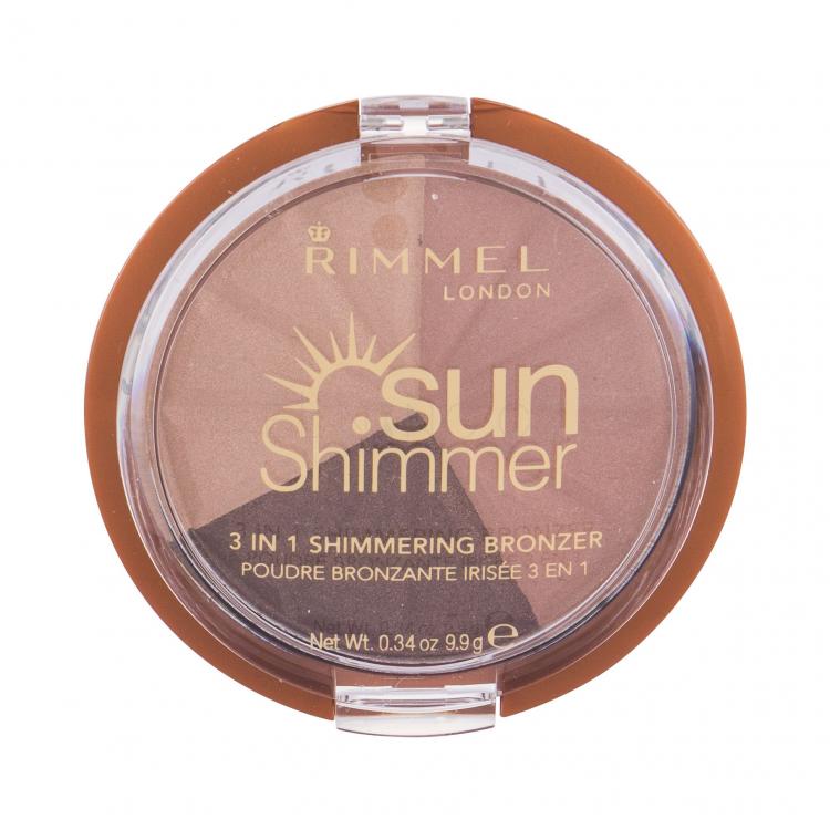 Rimmel London Sun Shimmer 3in1 Bronzer pro ženy 9,9 g Odstín 002 Bronze Goddess