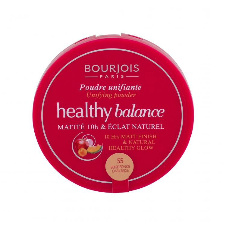 BOURJOIS Paris Healthy Balance Pudr pro ženy 9 g Odstín 55 Dark Beige