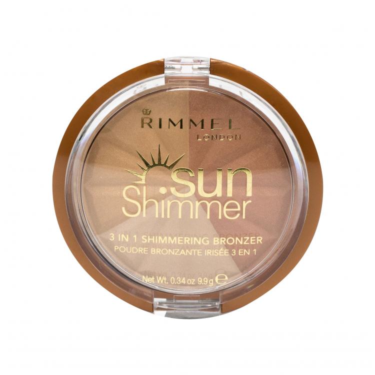 Rimmel London Sun Shimmer 3in1 Bronzer pro ženy 9,9 g Odstín 001 Gold Princess