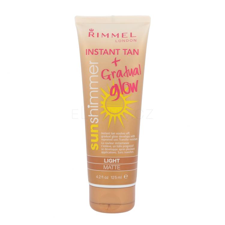 Rimmel London Sun Shimmer Instant Tan Gradual Glow Samoopalovací přípravek pro ženy 125 ml Odstín Light Matte