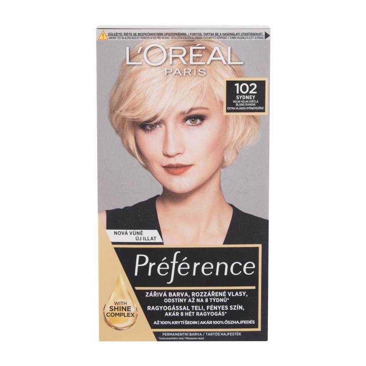 L´Oréal Paris Préférence Féria Barva na vlasy pro ženy 60 ml Odstín 102 Iridescent Pearl Blonde