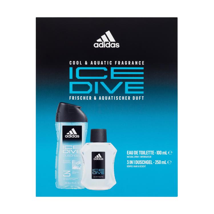 Adidas Ice Dive Dárková kazeta toaletní voda 100 ml + sprchový gel 250 ml