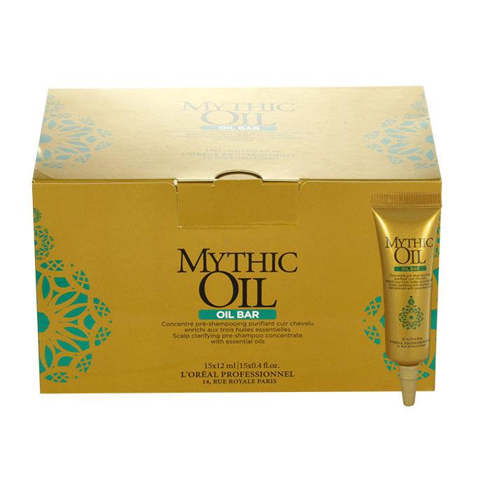 L&#039;Oréal Professionnel Mythic Oil Oil Bar Dárková kazeta vlasová péče Oil Bar Pre-Shampoo Concentrate 15x12 ml poškozená krabička