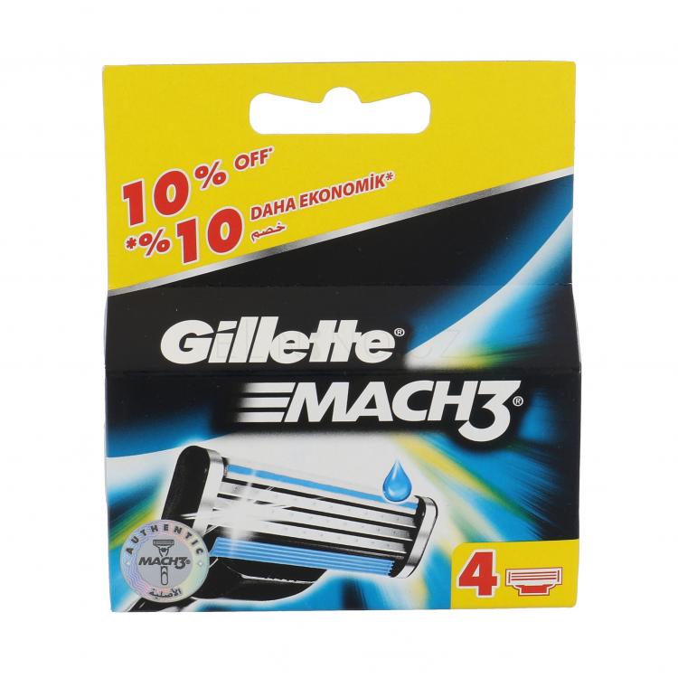 Gillette Mach3 Náhradní břit pro muže 4 ks poškozená krabička
