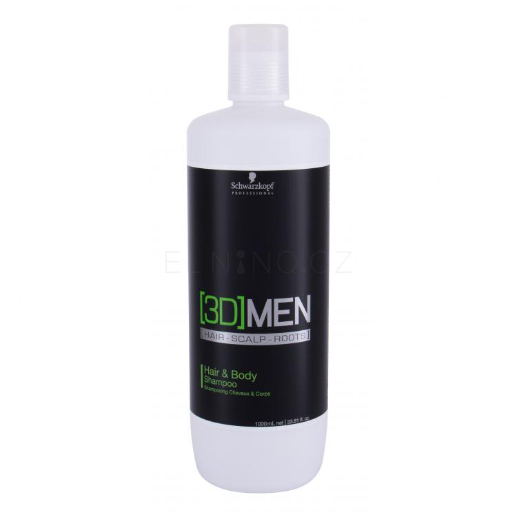 Schwarzkopf Professional 3DMEN Hair &amp; Body Šampon pro muže 1000 ml