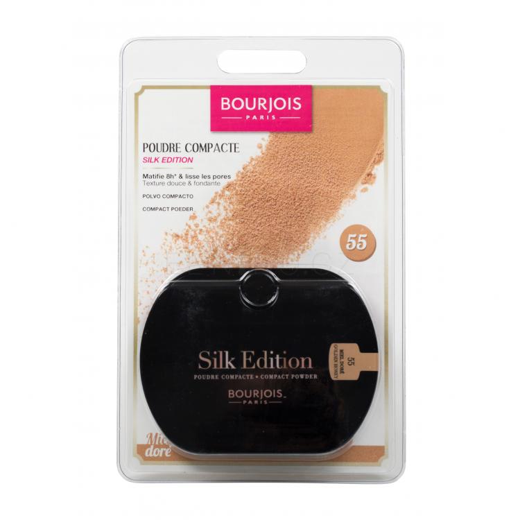 BOURJOIS Paris Silk Edition Compact Powder Pudr pro ženy 9 g Odstín 55 Golden Honey