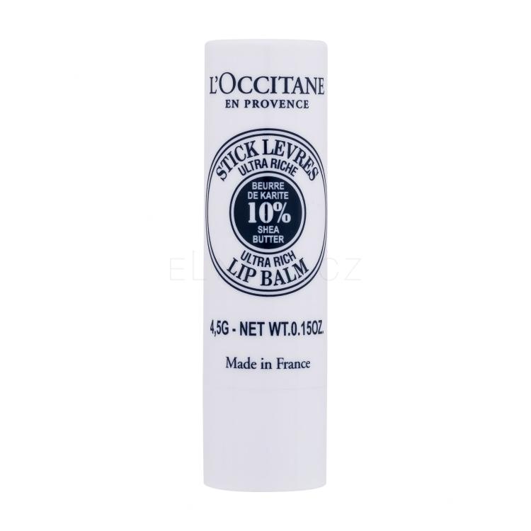 L&#039;Occitane Shea Butter Ultra Rich Lip Balm Stick Balzám na rty pro ženy 4,5 g